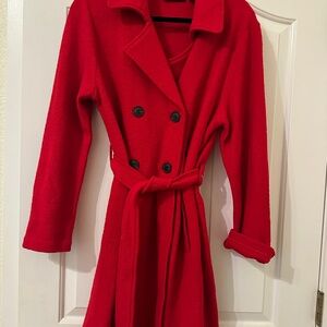 Nanette Lepore Vibrant Red Trench Coat
